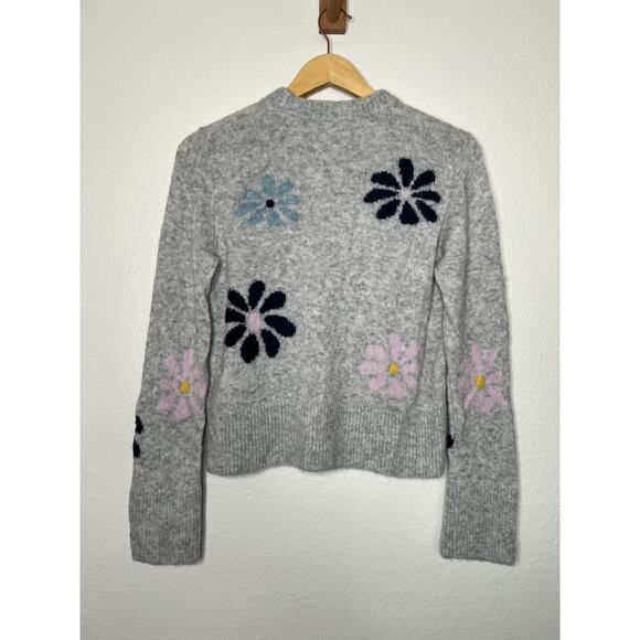 Rails Anise Gray Floral Sweater Size XS Soft Girl Whimsical Feminine - Picture 4 of 4